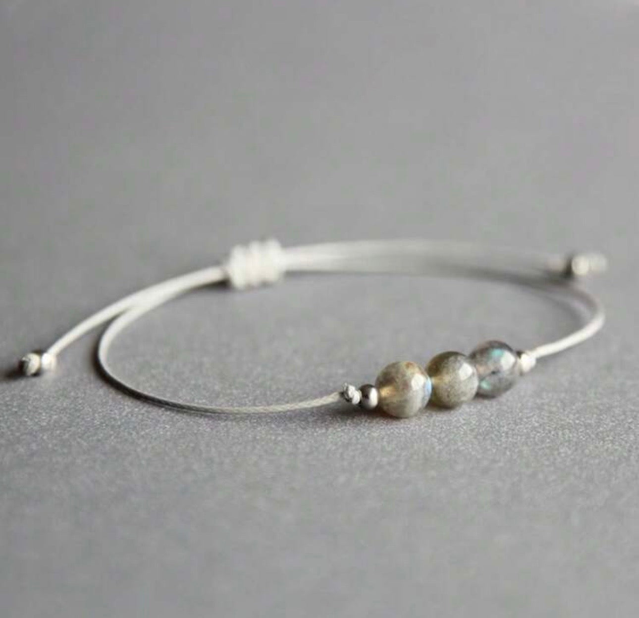 Labradorite crystal adjustable healing bracelet/Positive Encouragement|Labradorite Jewelry