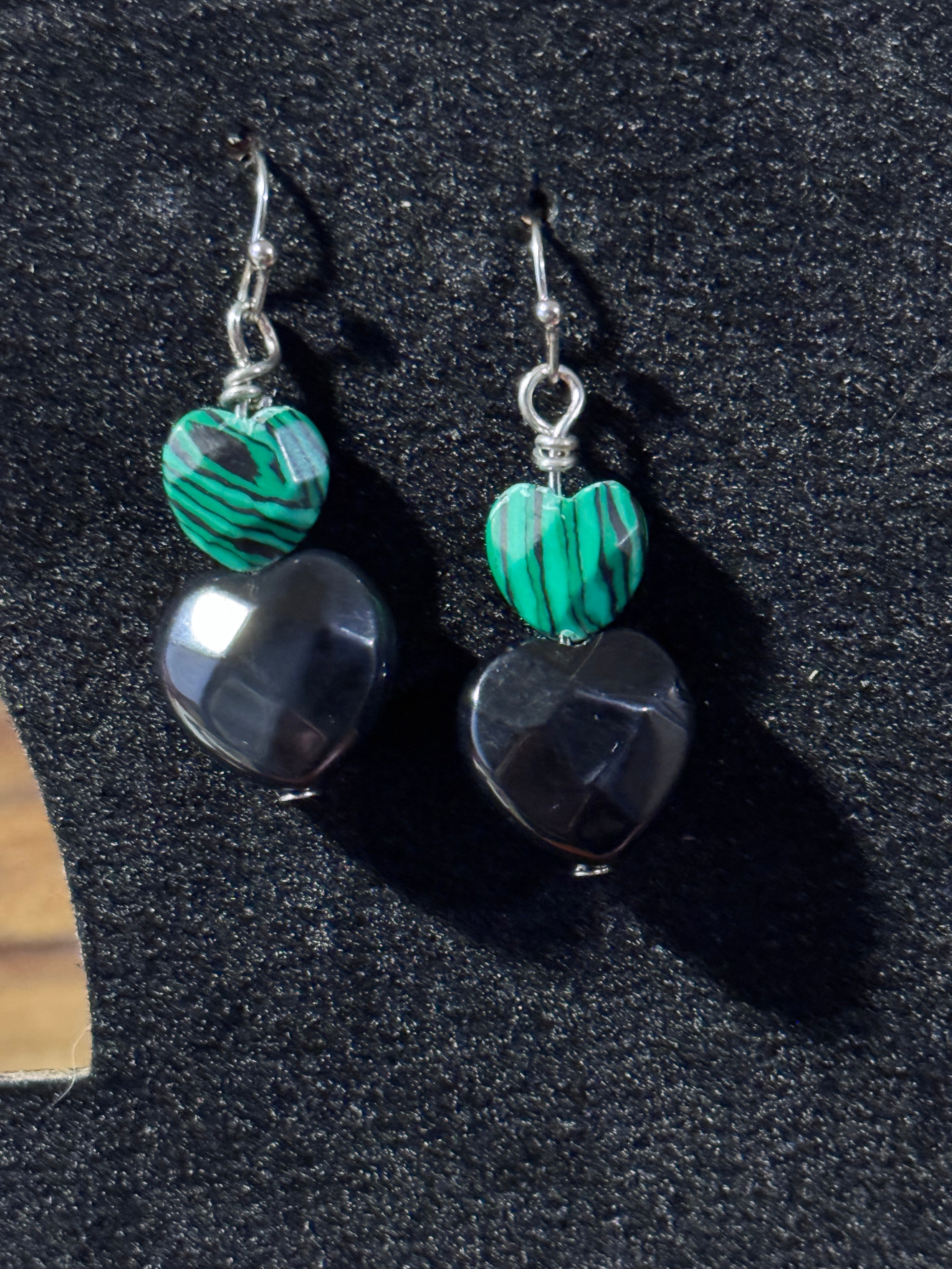 Elegant Two-Toned Heart Dangle Earrings/Hypoallergenic/Gift for Her