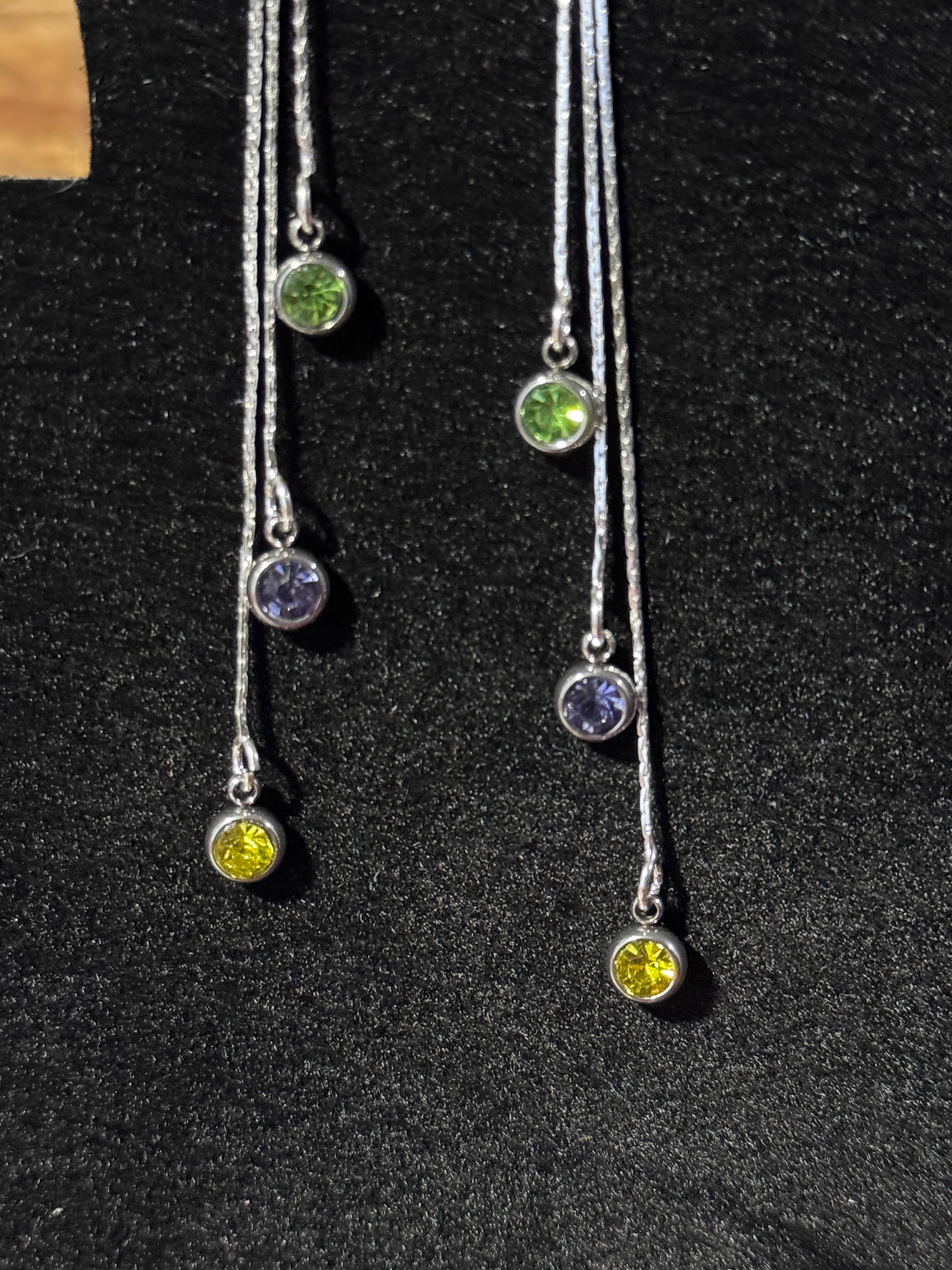 Dainty Birthstone Dangle Earrings/Hypoallergenic|Gift for Her