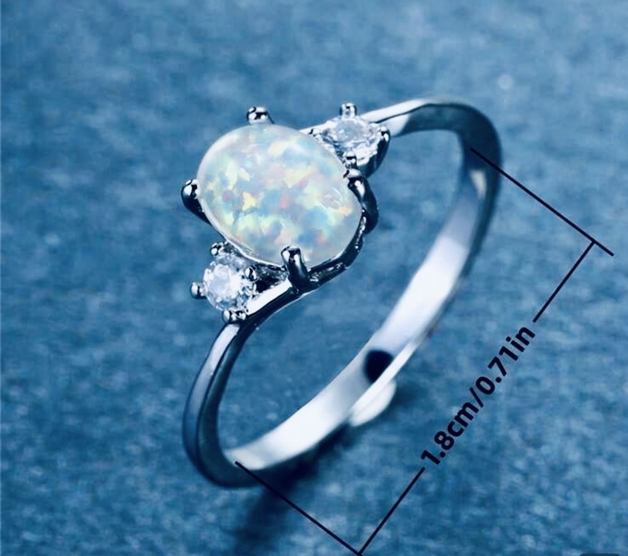Elegant Oval Opal Accent Ring/Women’s Ring Minimalist/Engagement,Anniversary,Gift for Her