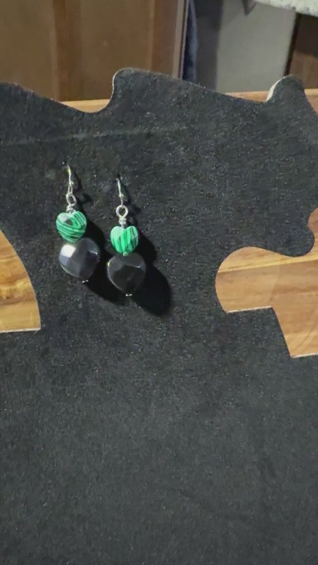 Elegant Two-Toned Heart Dangle Earrings/Hypoallergenic/Gift for Her