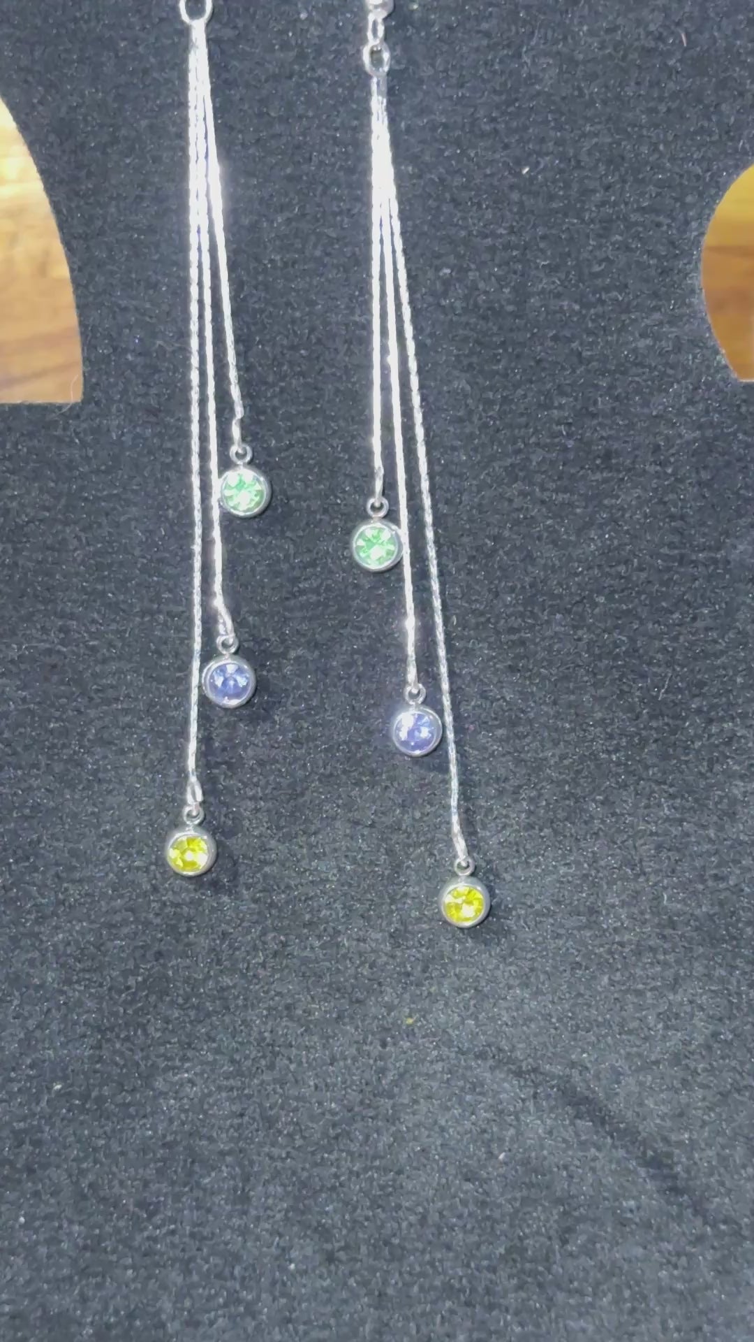 Dainty Birthstone Dangle Earrings/Hypoallergenic|Gift for Her